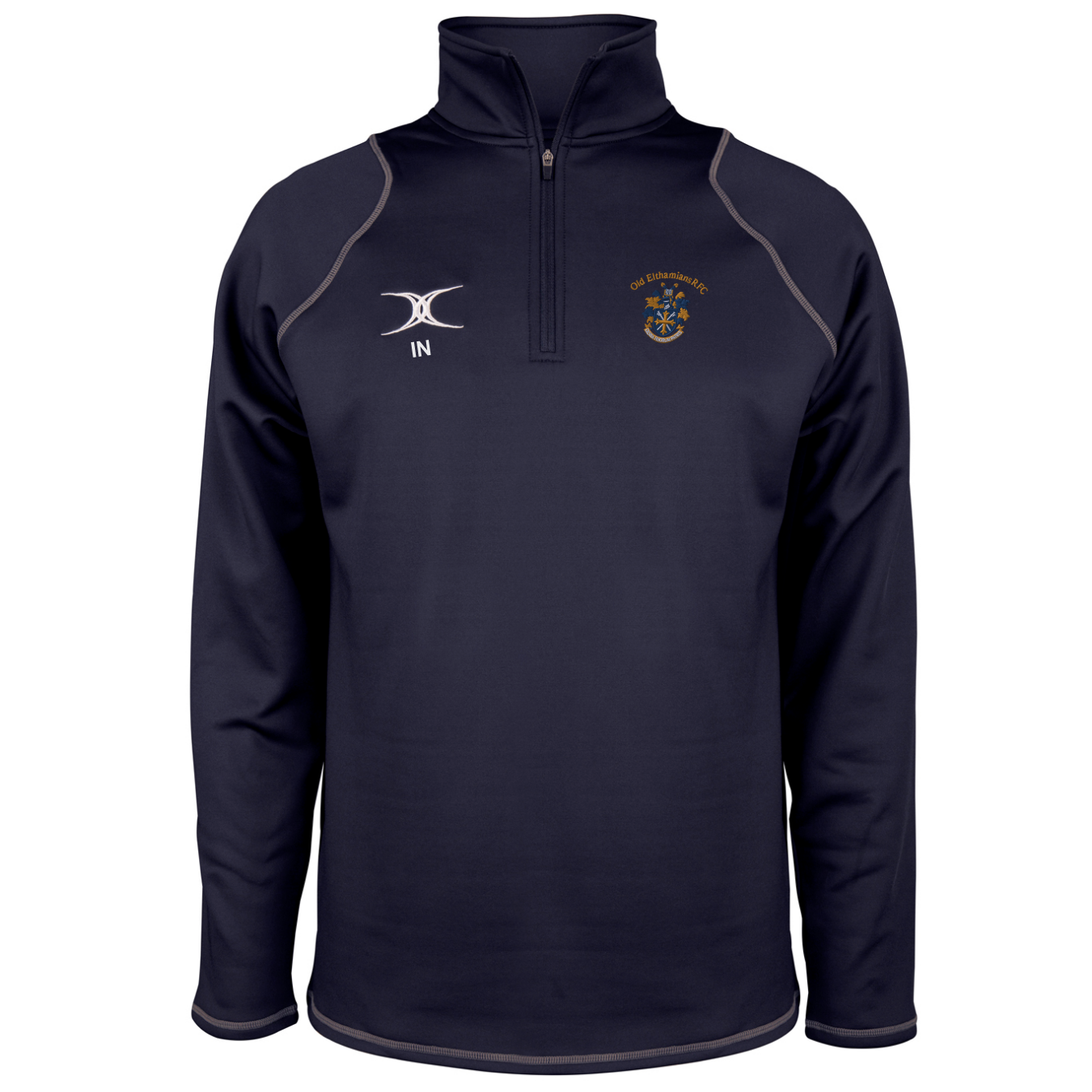 gilbert-rugby-old-elthamians-rfc-quest-pile-1-4-zip-junior-blu-navy image 1