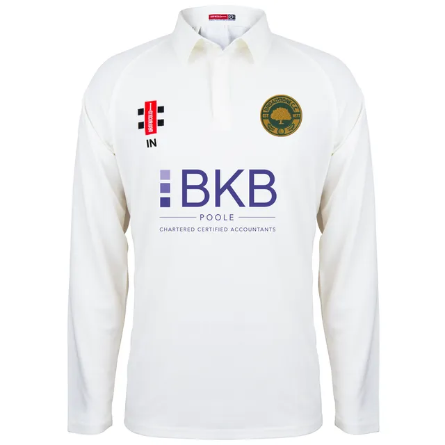 gray-nicolls-broadstone-cc-senior-ivory-matrix-v2-maglia-cricket-manica-lunga image 1