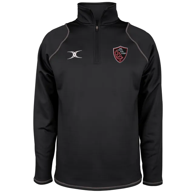 gilbert-rugby-celtic-rail-rfc-senior-quest-pile-uomo-1-4-zip-nero image 1