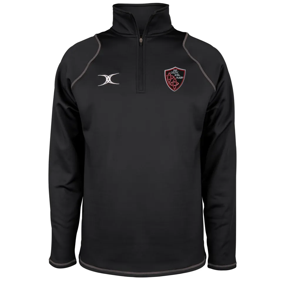 gilbert-rugby-celtic-rail-rfc-senior-quest-pile-uomo-1-4-zip-nero image 1