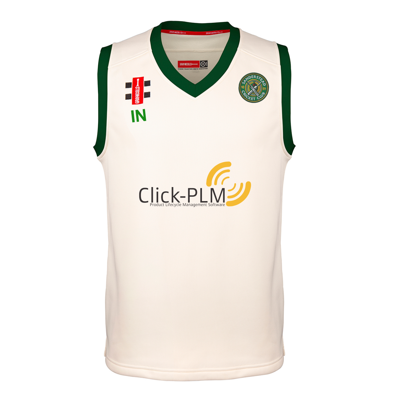 gray-nicolls-sanderstead-cc-gilet-slipover-pro-performance-adulto-avorio-verde image 1