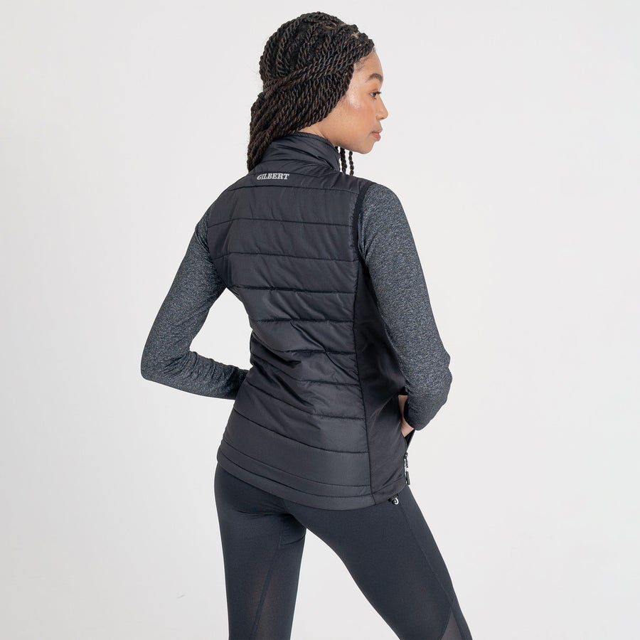 gilbert-rugby-pro-gilet-bodywarmer-rugby-donna-nero-blu-navy image 2