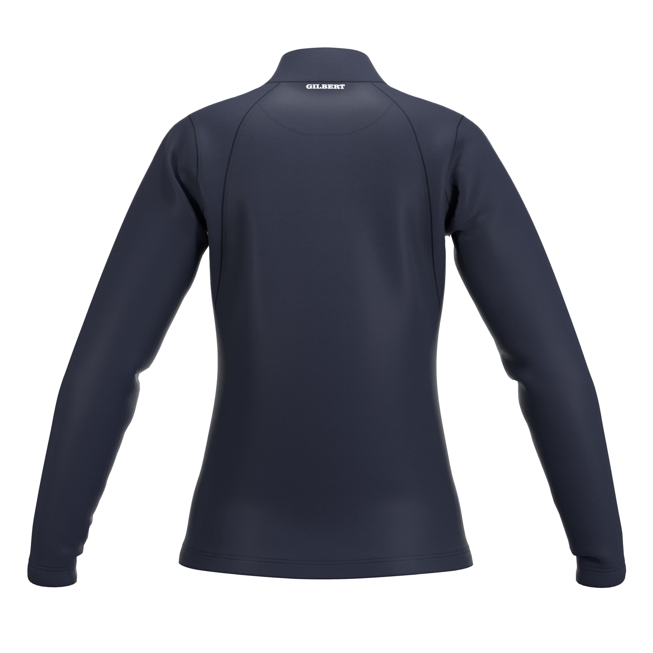 gilbert-rugby-atom-felpa-1-4-zip-donna-nero-e-blu-navy image 8