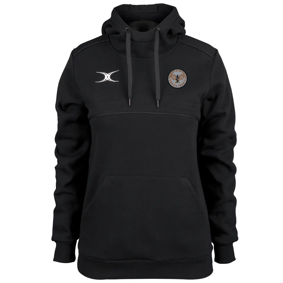 gilbert-rugby-nottingham-medics-tennis-photon-felpa-donna-nera-con-cappuccio image 1
