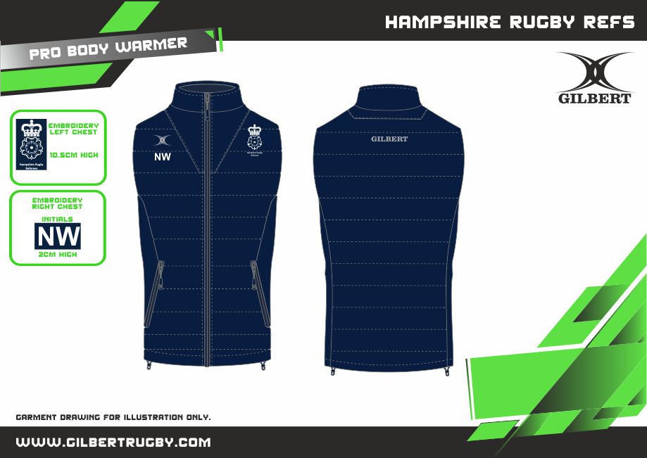 gilbert-rugby-hampshire-referees-pro-gilet-bodywarmer-blu-navy-donna-adulto image 2