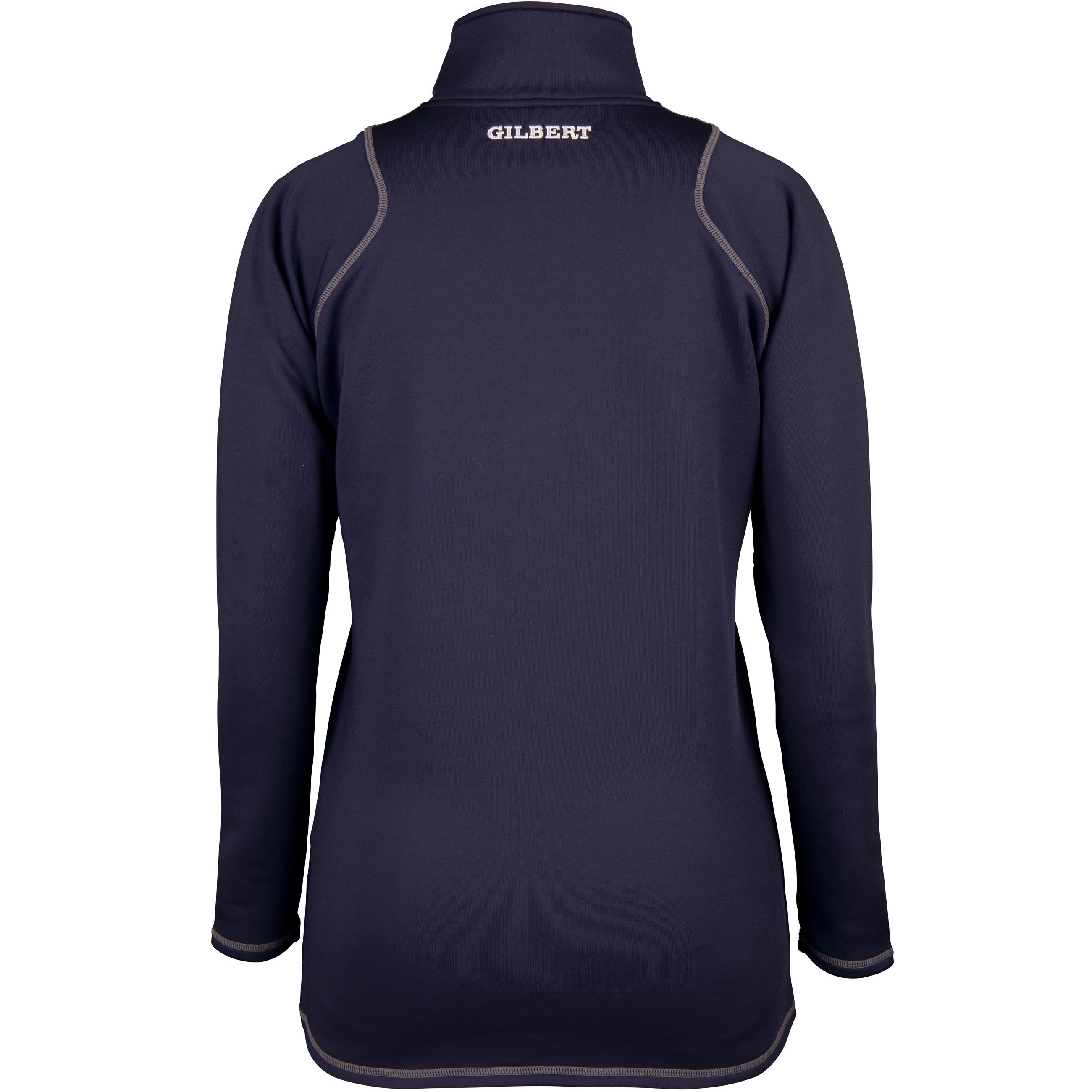 gilbert-rugby-quest-ii-1-4-zip-fleece-donna-pile-rugby-nero-blu-navy image 4