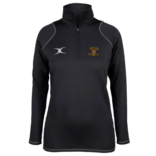 gilbert-rugby-cowbridge-rc-quest-pile-donna-1-4-zip-nero image 1