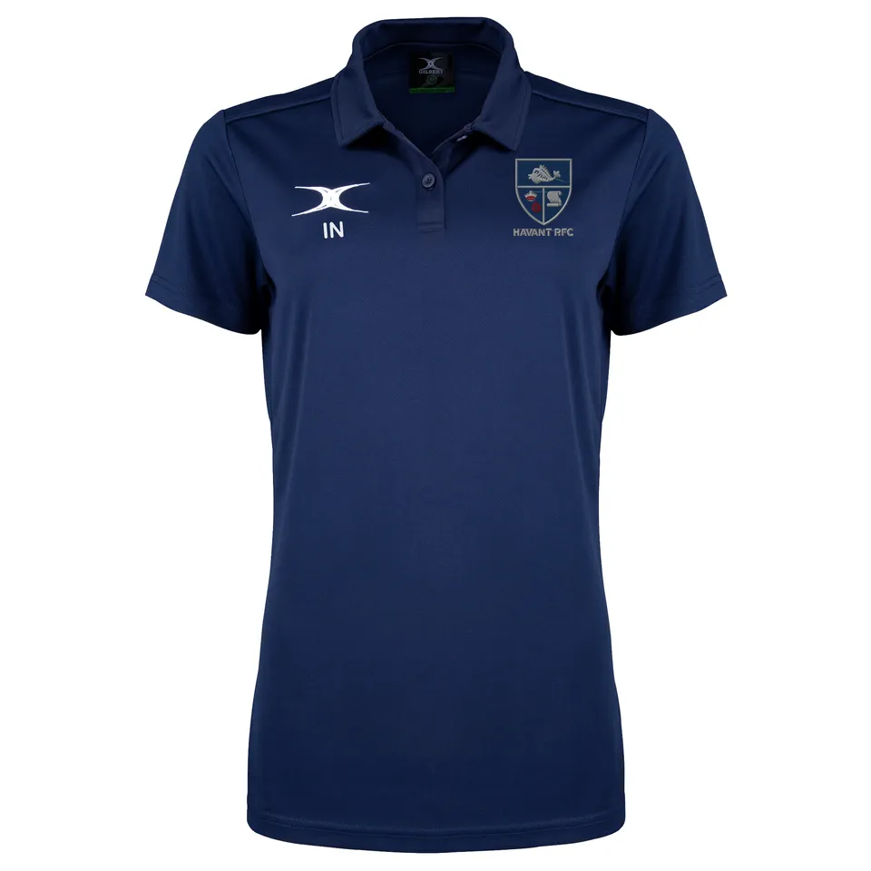 gilbert-rugby-photon-ii-polo-rugby-havant-rfc-donna-blu-navy-manica-corta image 1