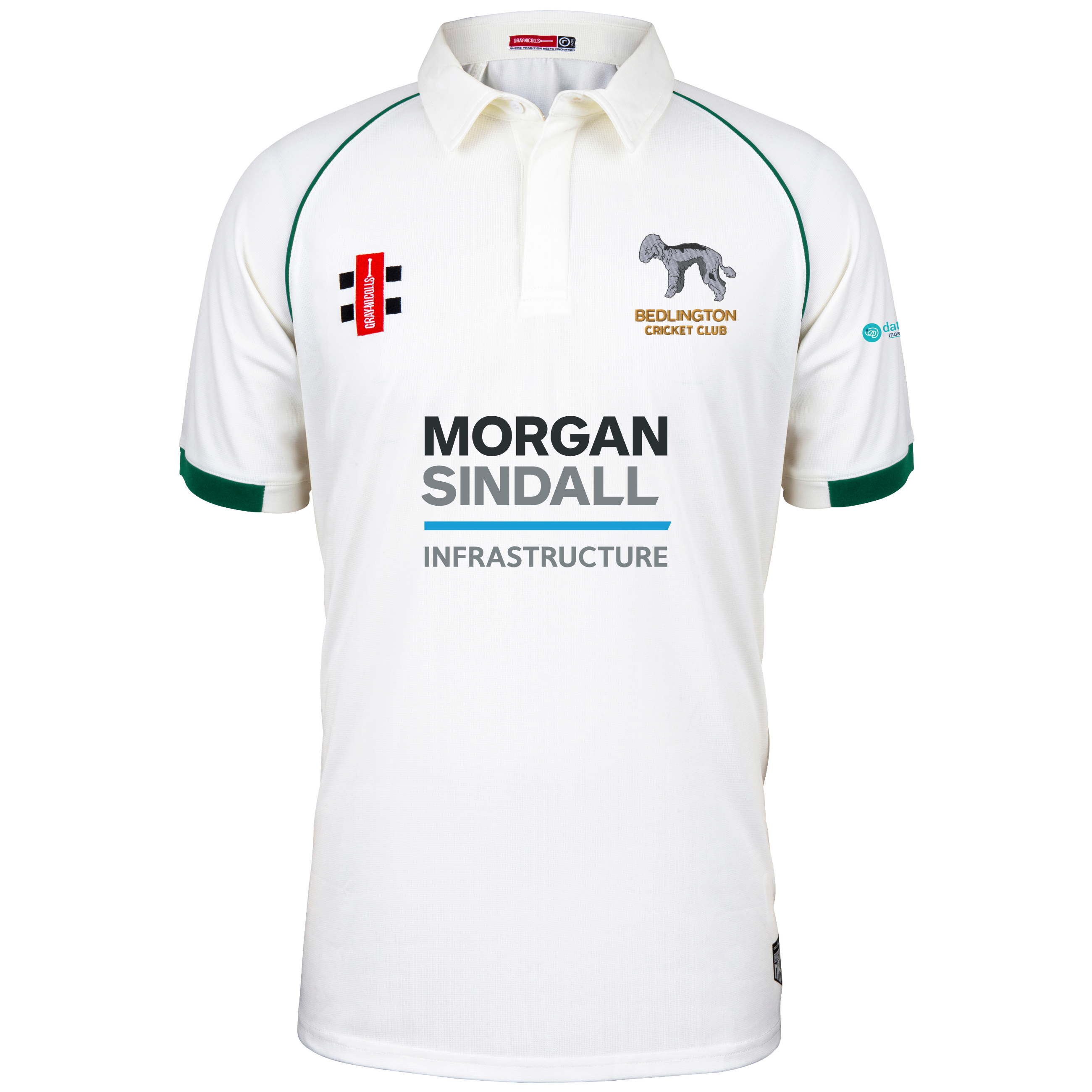 gray-nicolls-matrix-v2-maglia-cricket-s-s-junior-ivory-green-bedlington image 1