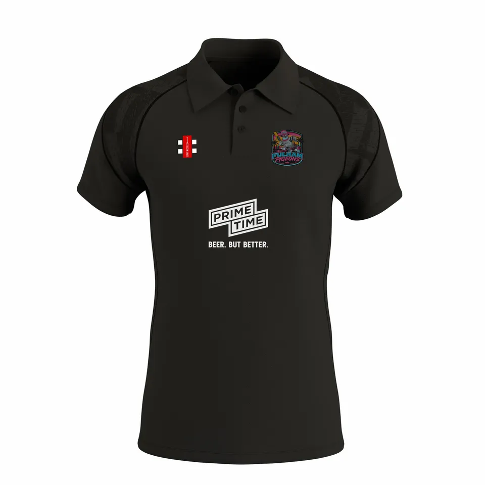 gray-nicolls-gts-polo-manica-corta-nera-senior-fulham-pigeons-cc image 1