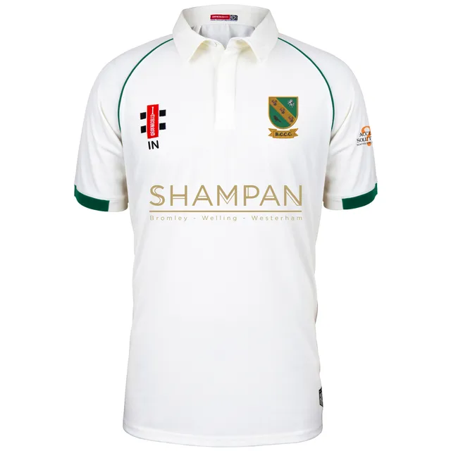 gray-nicolls-bromley-common-cc-senior-matrix-v2-maglia-s-s-ivory-green image 1