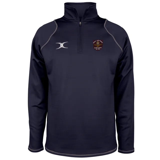 gilbert-rugby-quest-felpa-rugby-1-4-zip-royal-air-force-rugby-union-senior-blu-n image 1