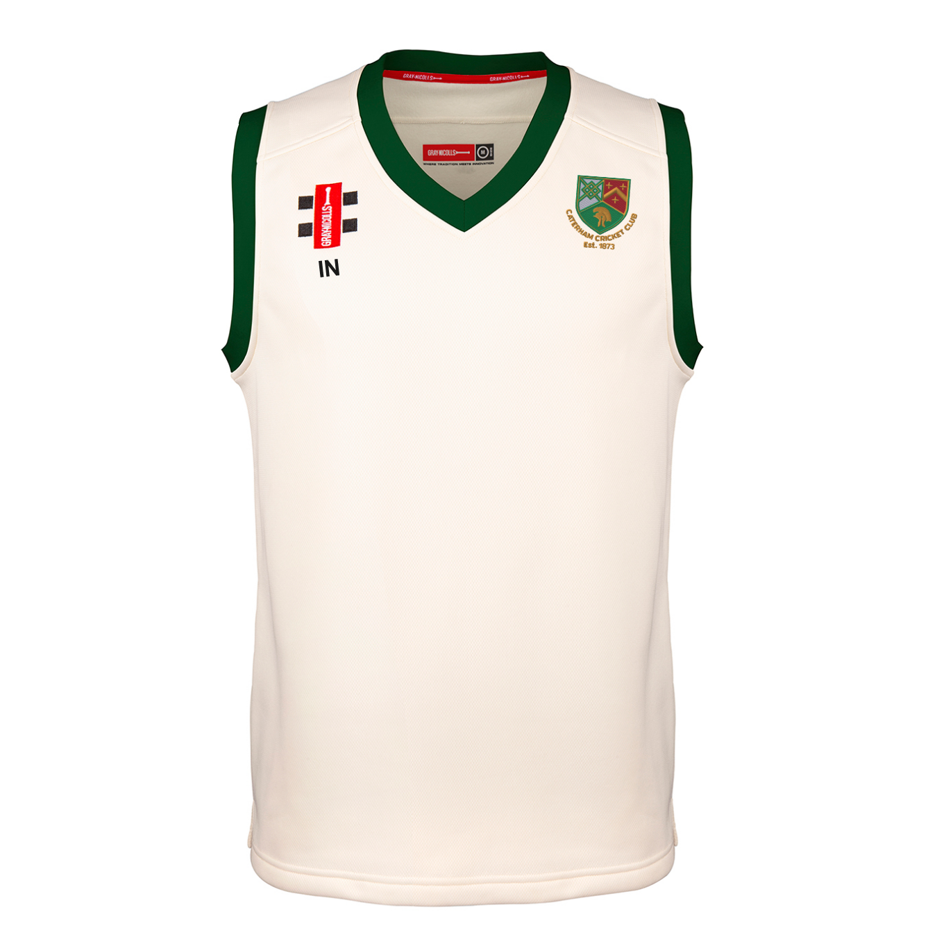 gray-nicolls-caterham-cc-pro-performance-gilet-match-cricket-bambino-avorio-verd image 1