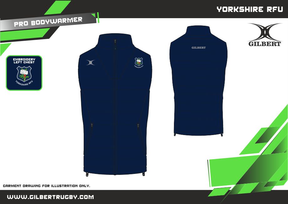 gilbert-rugby-yorkshire-rfu-supporters-pro-gilet-smanicato-uomo-blu-navy image 2