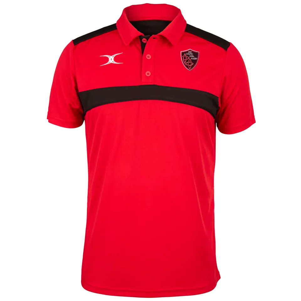 gilbert-rugby-celtic-rail-rfc-junior-photon-polo-rosso-nero image 1
