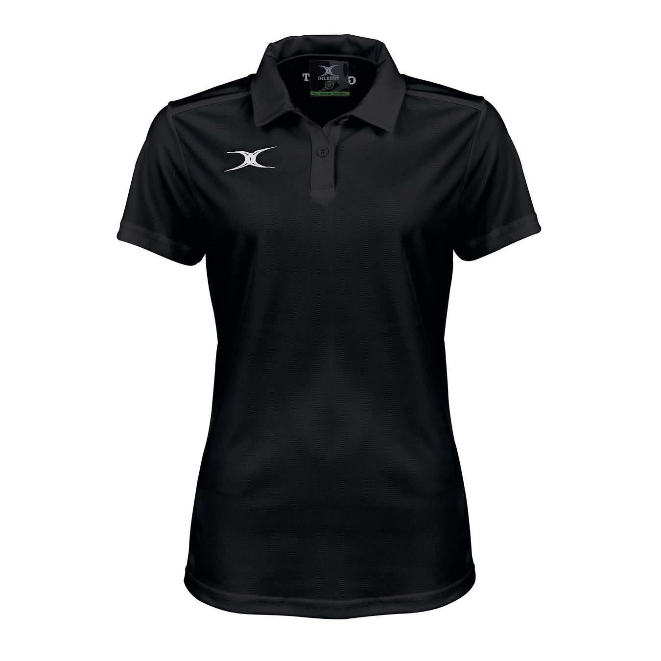 gilbert-rugby-photon-ii-polo-donna-nero-dark-navy-bianco image 1