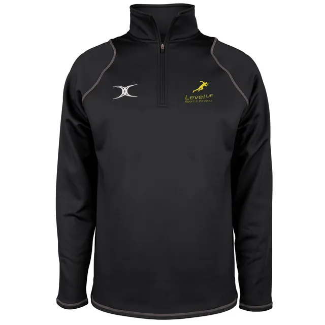 gilbert-rugby-levelup-quest-pile-junior-1-4-zip-nero-bambino image 1