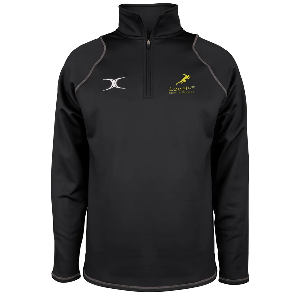 gilbert-rugby-levelup-quest-pile-junior-1-4-zip-nero-bambino image 1