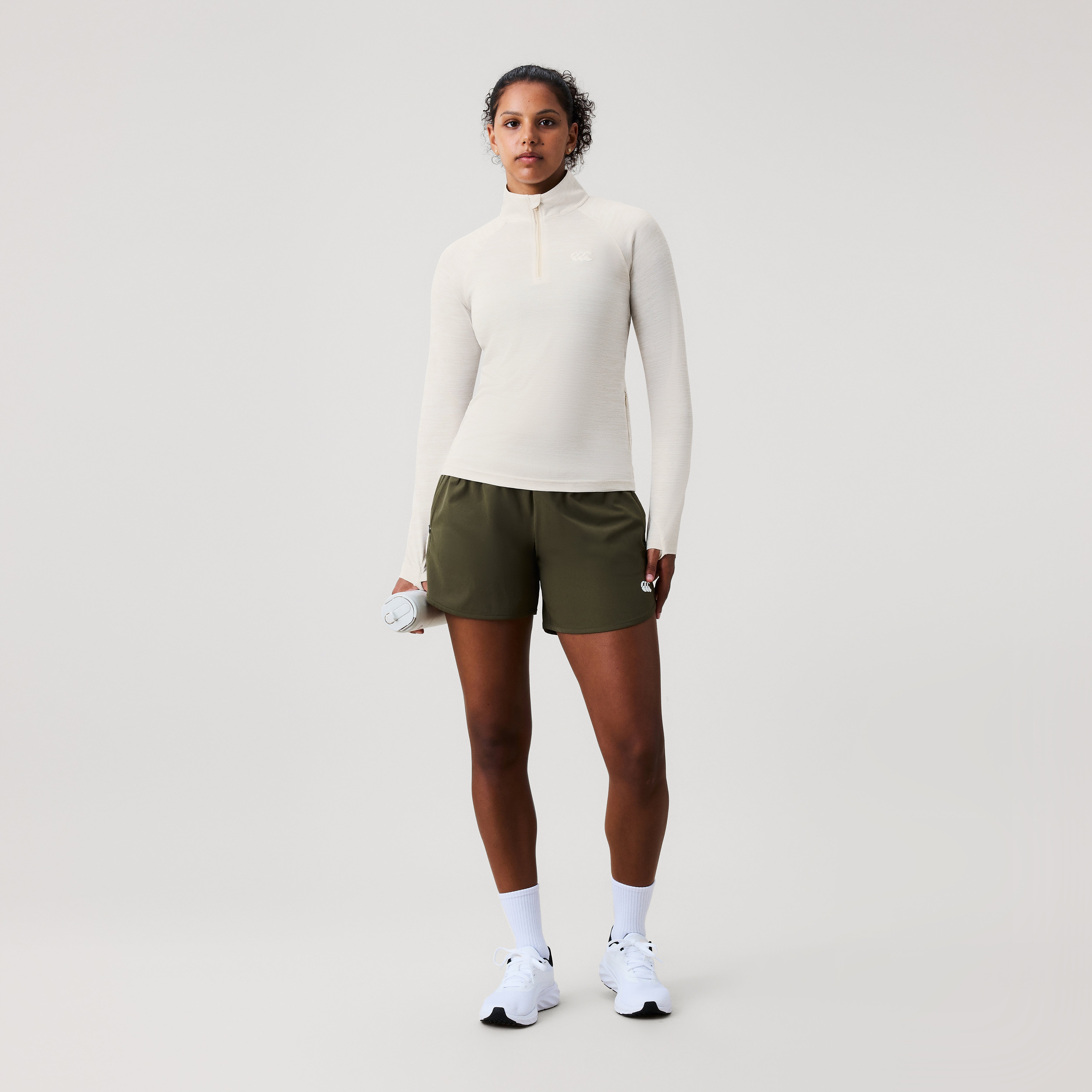 canterbury-tempo-1-4-zip-donna-felpa-rugby-grigia image 2
