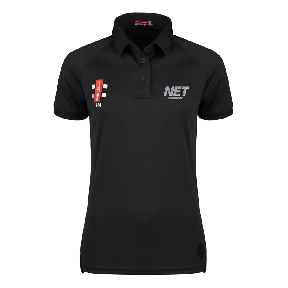 gray-nicolls-net-academy-matrix-v2-polo-manica-corta-donna-nero image 1