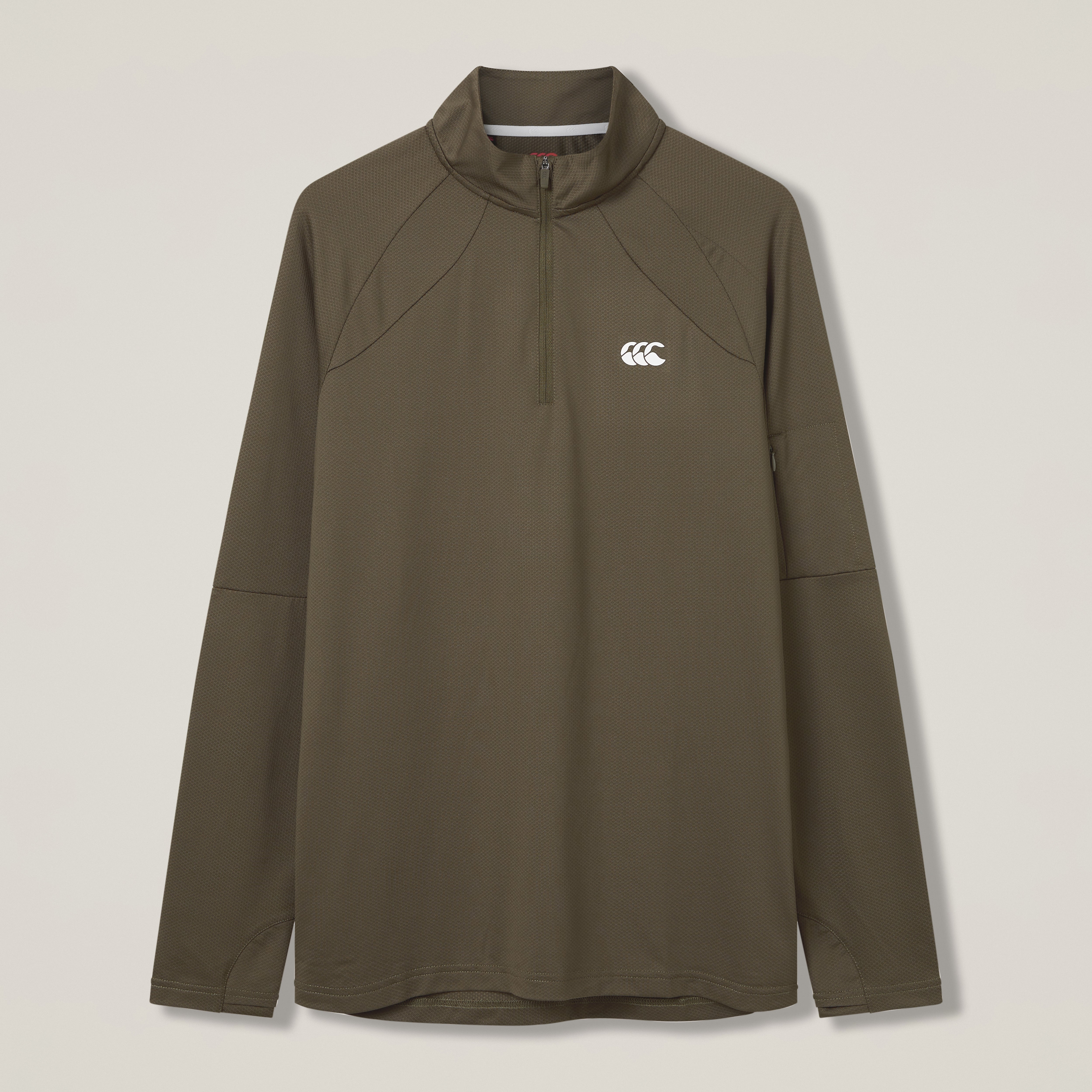 canterbury-tempo-felpa-1-4-zip-uomo-verde-performance image 1