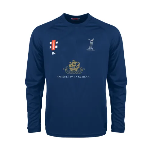 gray-nicolls-nacton-cc-t-shirt-matrix-v2-manica-lunga-junior-blu-navy-bambino image 1