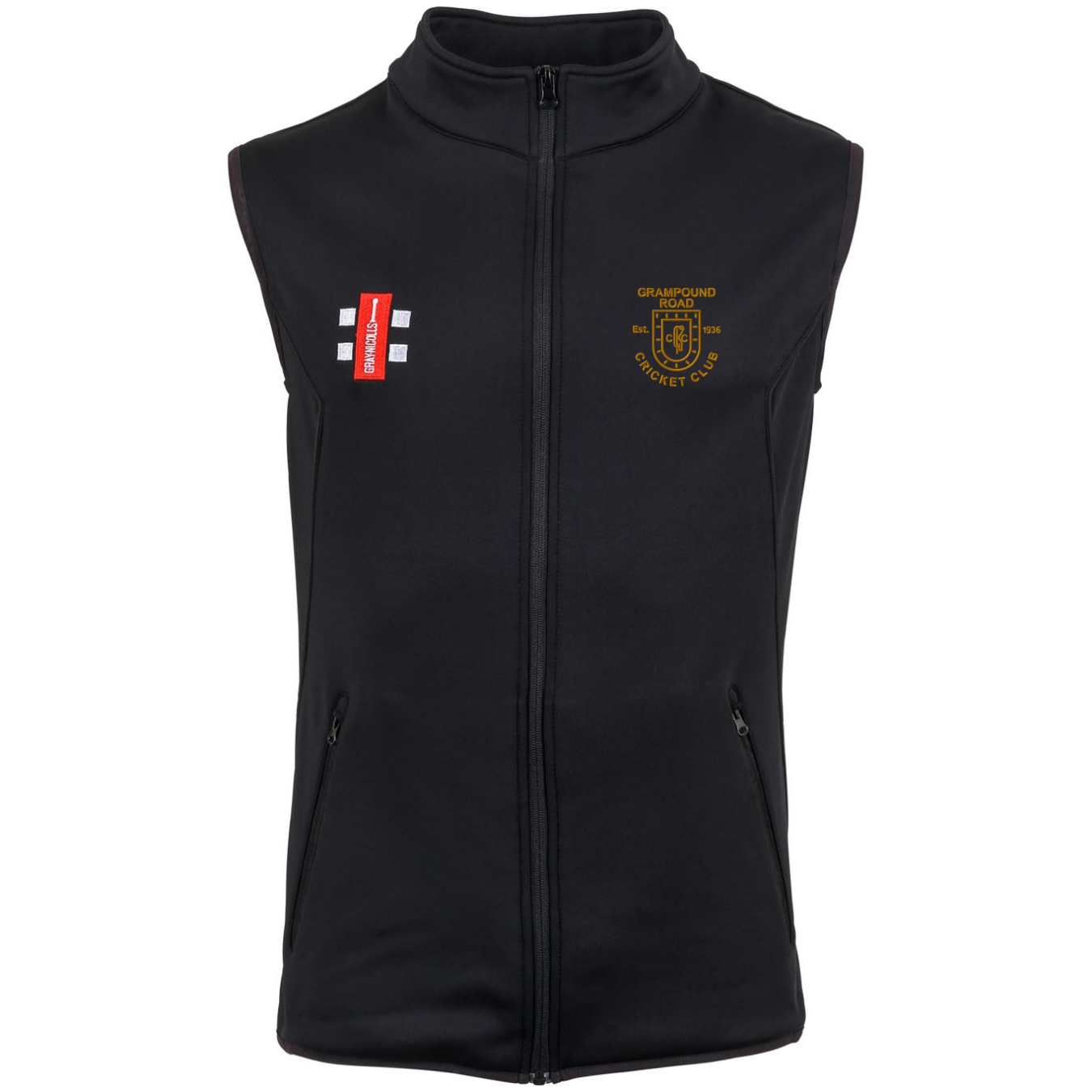 gray-nicolls-grampound-road-cc-adulto-gilet-smanicato-storm-fleece-nero image 1