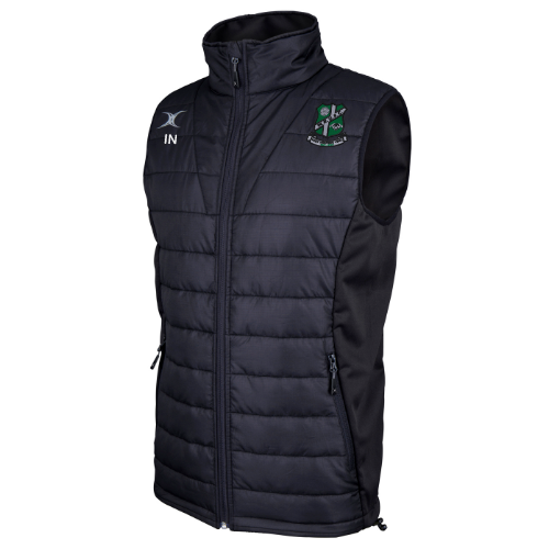 gilbert-rugby-wharfedale-rufc-adulto-gilet-pro-body-warmer-nero-con-iniziali image 1