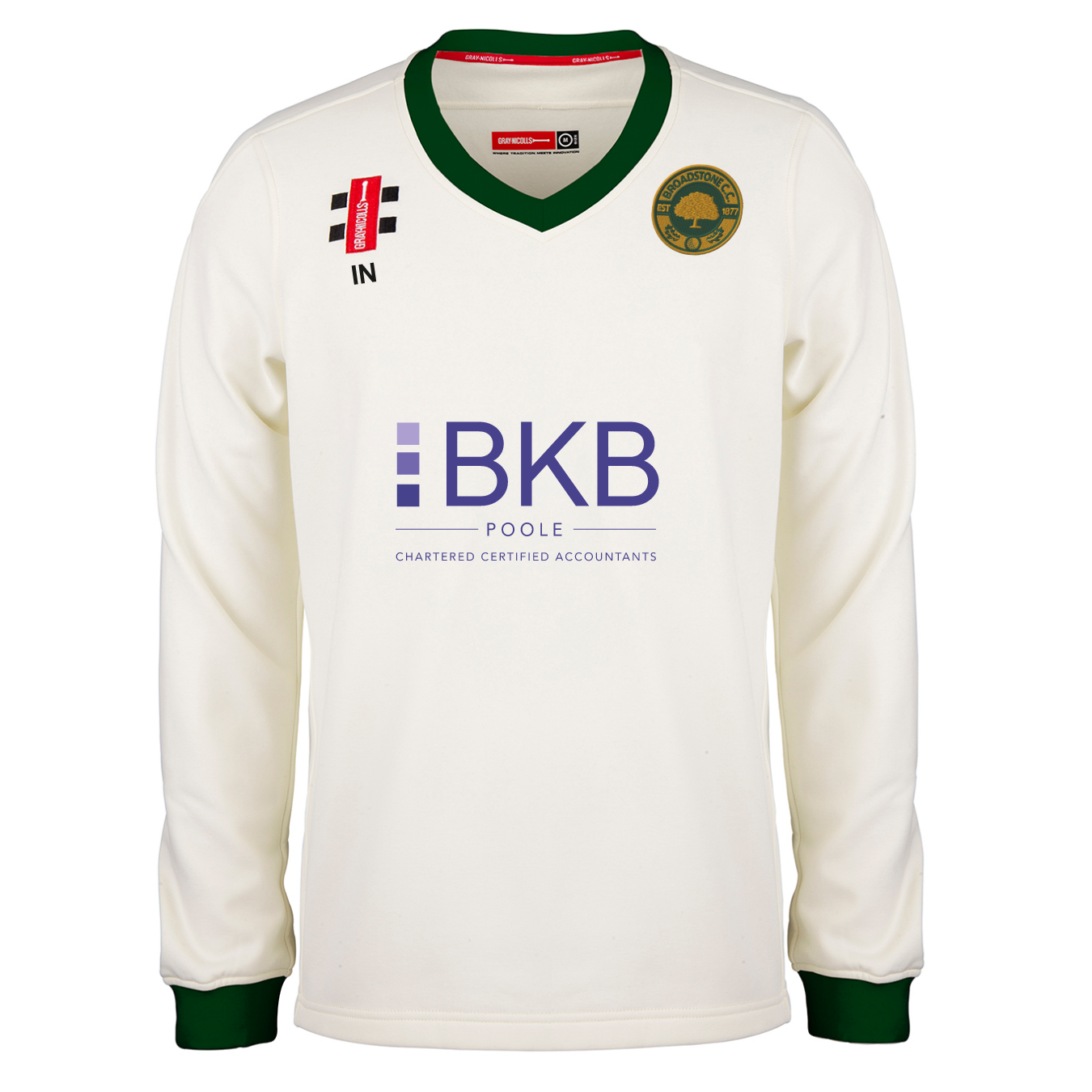 gray-nicolls-pro-performance-maglione-cricket-senior-broadstone-cc-avorio-verde image 1