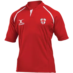 gilbert-rugby-xact-ii-monochrome-shirt-rye-rugby-club-adulto-maglia-gara-rossa image 1