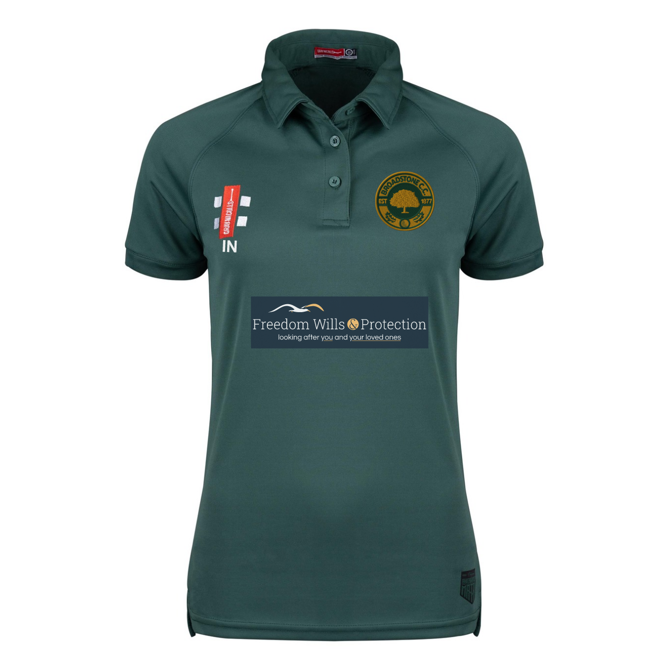 gray-nicolls-broadstone-cc-women-s-matrix-v2-polo-manica-corta-green image 1