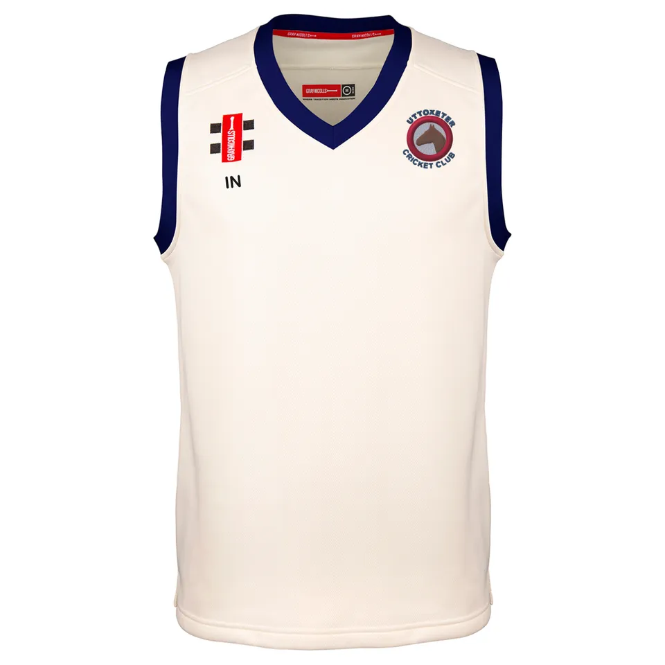 gray-nicolls-uttoxeter-cricket-club-junior-pro-performance-match-slipover-avorio image 1