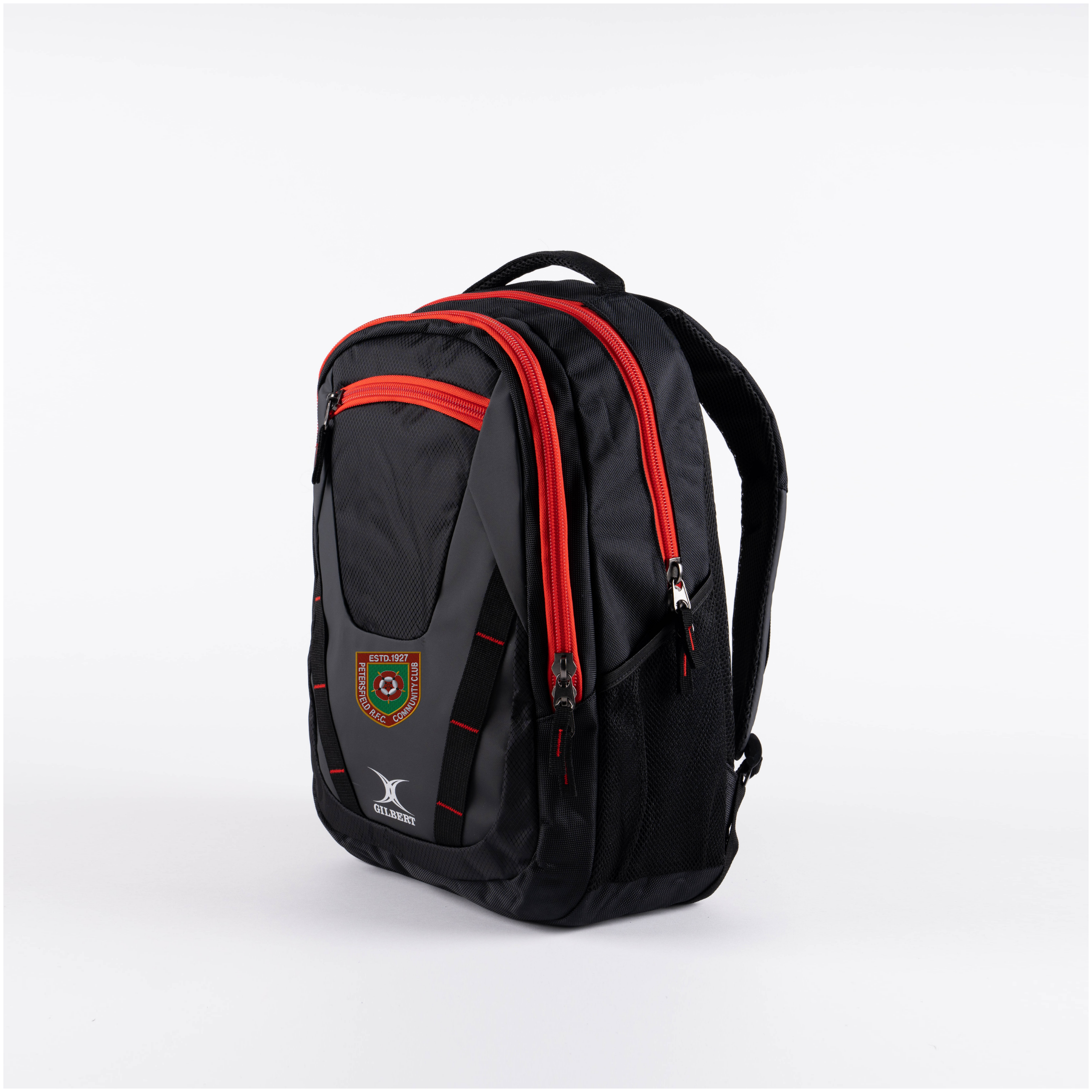 gilbert-rugby-zaino-club-v4-petersfield-rfc-senior-nero-rosso image 1