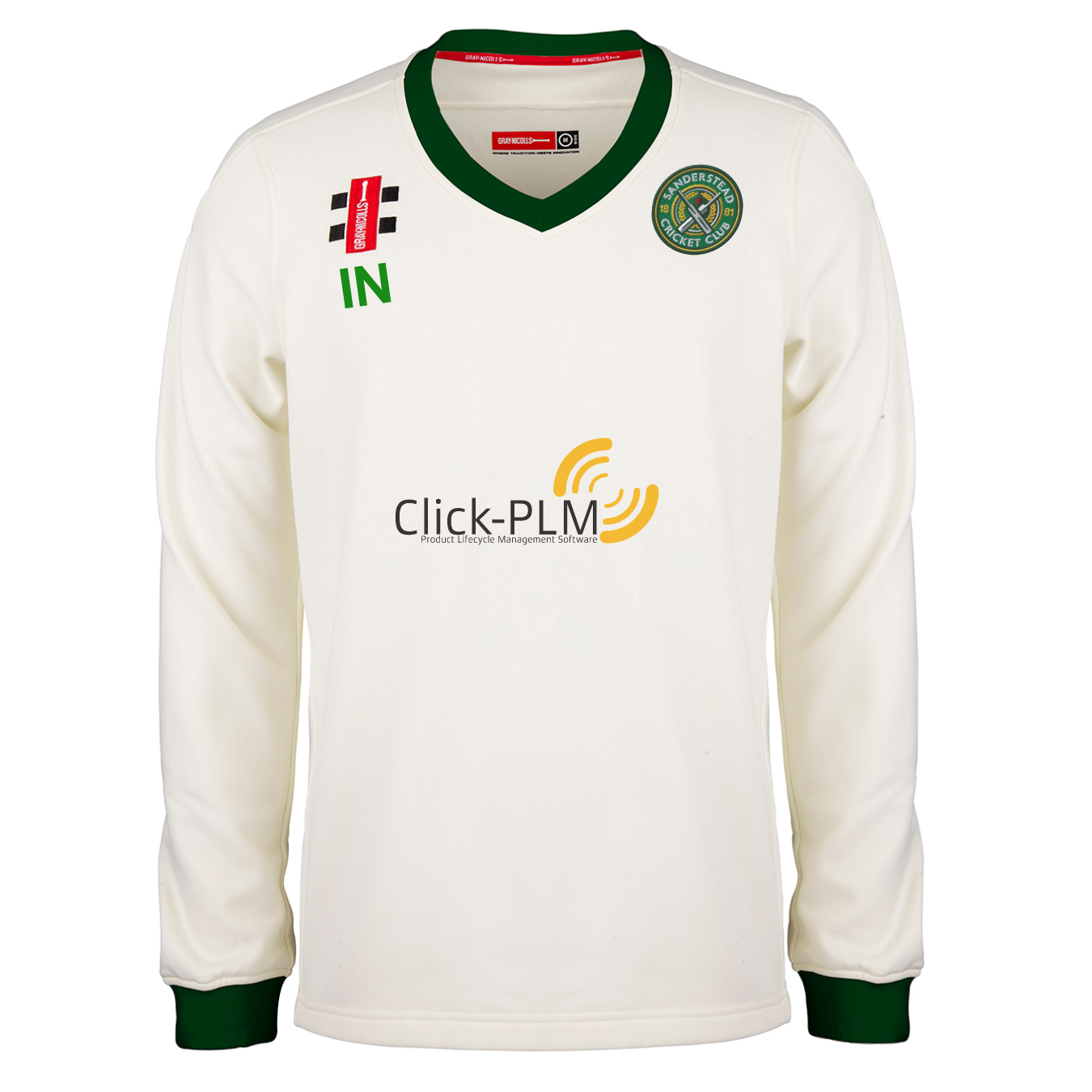 gray-nicolls-sanderstead-cc-adulto-maglione-match-pro-performance-avorio-verde image 1