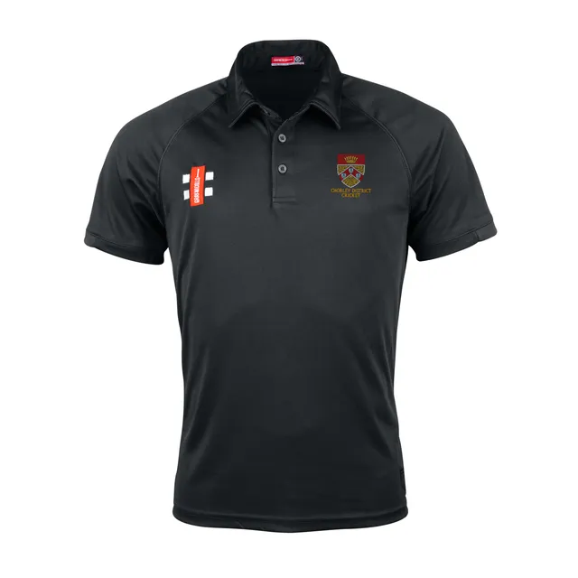 gray-nicolls-matrix-v2-polo-manica-corta-junior-nero-chorley-district-cc image 1