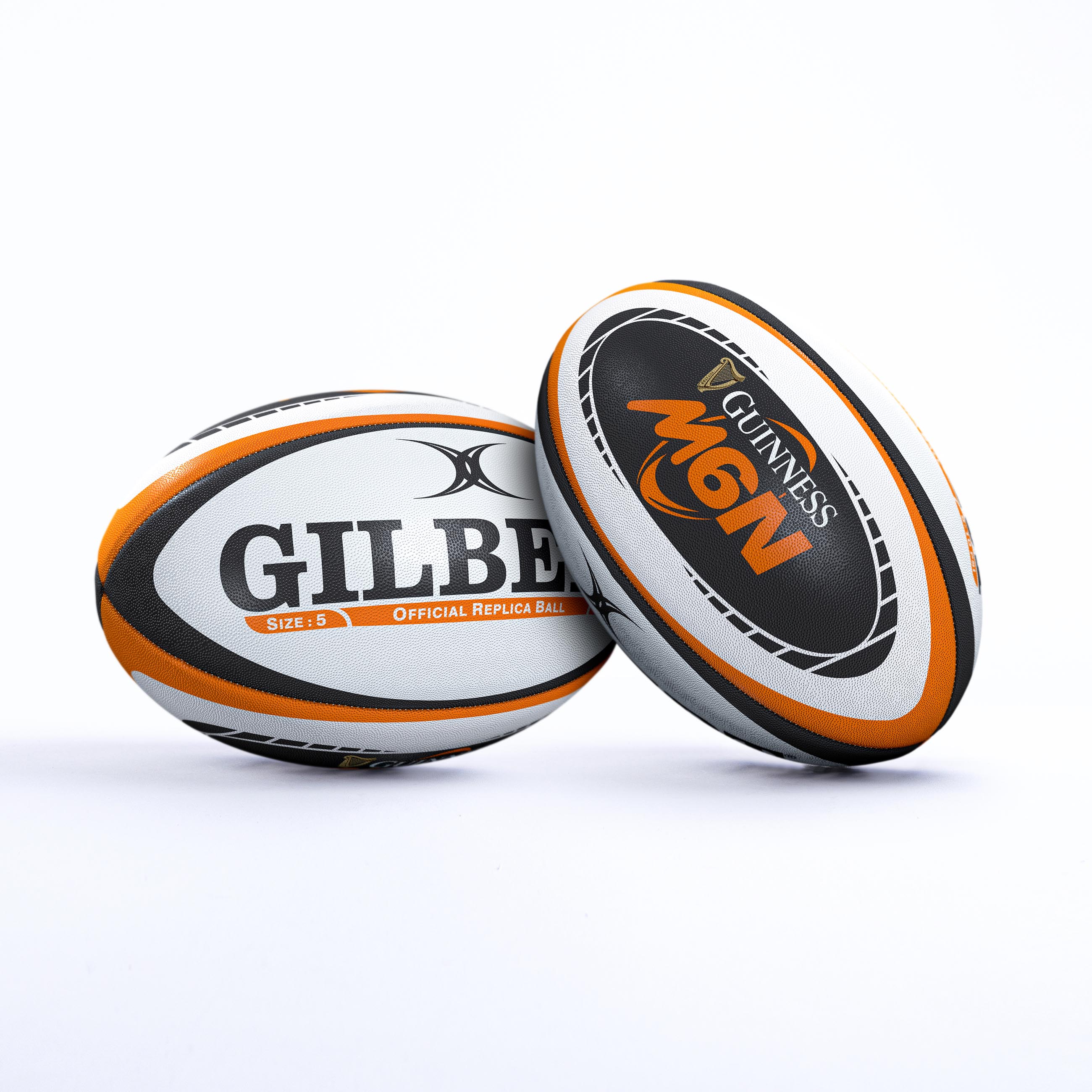 gilbert-rugby-guinness-6-nations-replica-ball-pallone-da-supporter-nero image 1