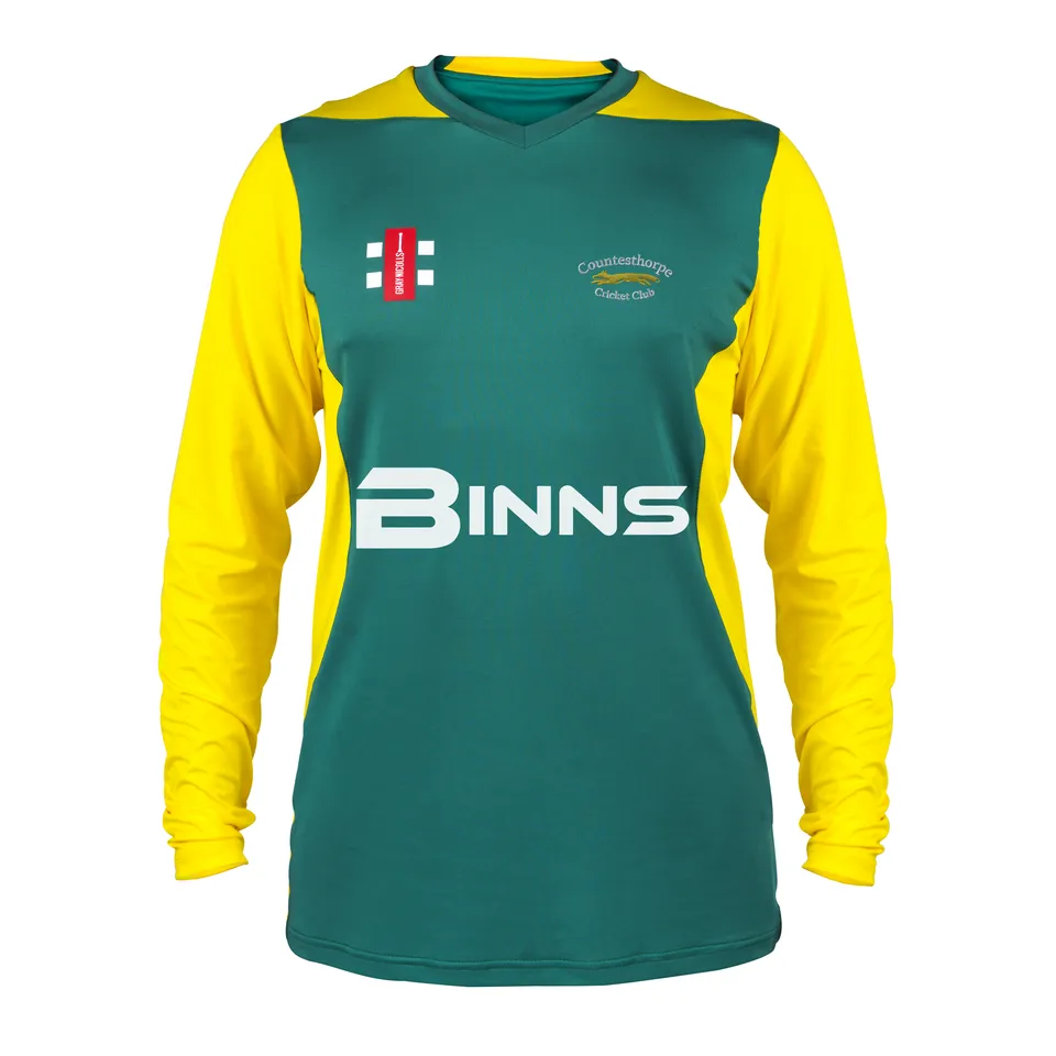 gray-nicolls-countesthorpe-cc-senior-maglia-t20-manica-lunga-verde-giallo image 1