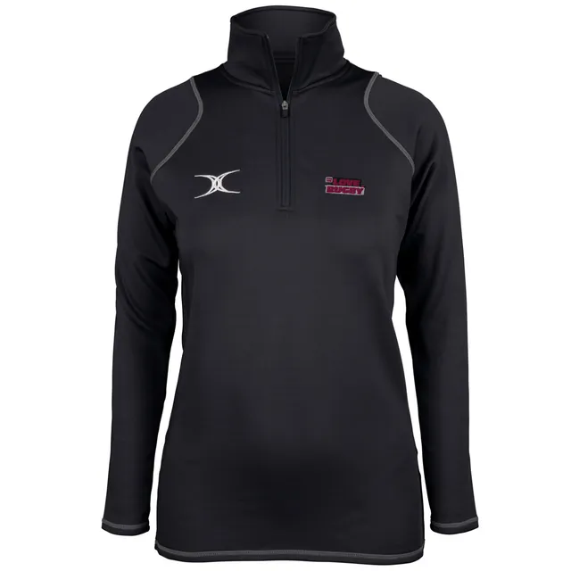 gilbert-rugby-felpa-fleece-quest-donna-1-4-zip-for-the-love-of-rugby-nera image 1