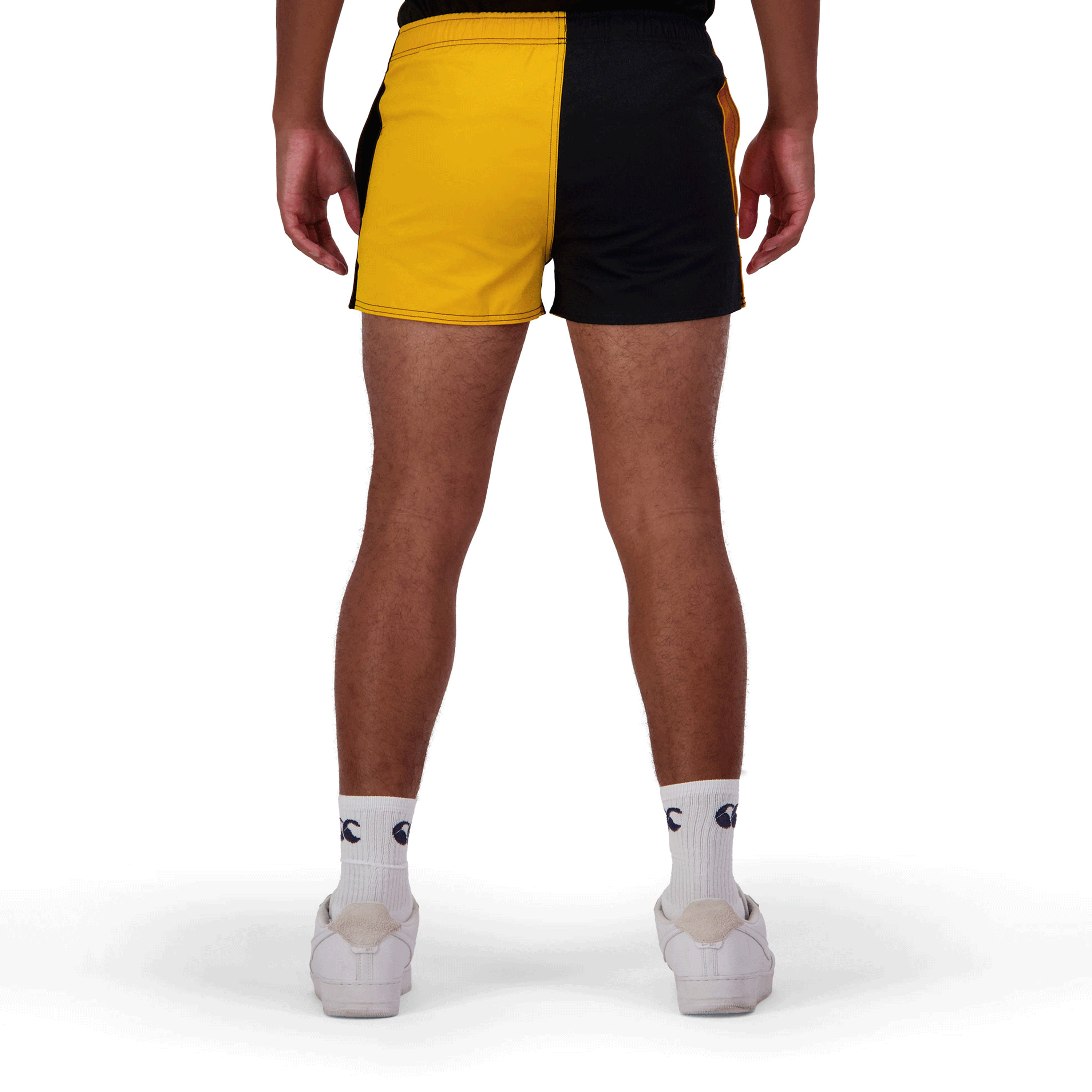 canterbury-harlequin-shorts-uomo-pantaloncini-oro-nero image 2