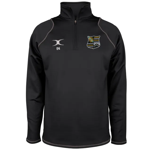 gilbert-rugby-oadby-wyggestonians-rfc-senior-quest-pile-1-4-zip-uomo-nero image 1