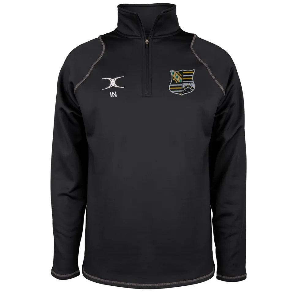 gilbert-rugby-oadby-wyggestonians-rfc-senior-quest-pile-1-4-zip-uomo-nero image 1