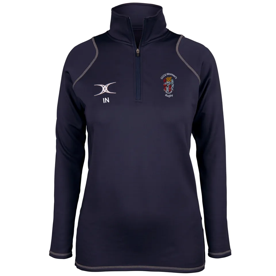 gilbert-rugby-cccu-rugby-donna-quest-pile-1-4-zip-blu-navy image 1