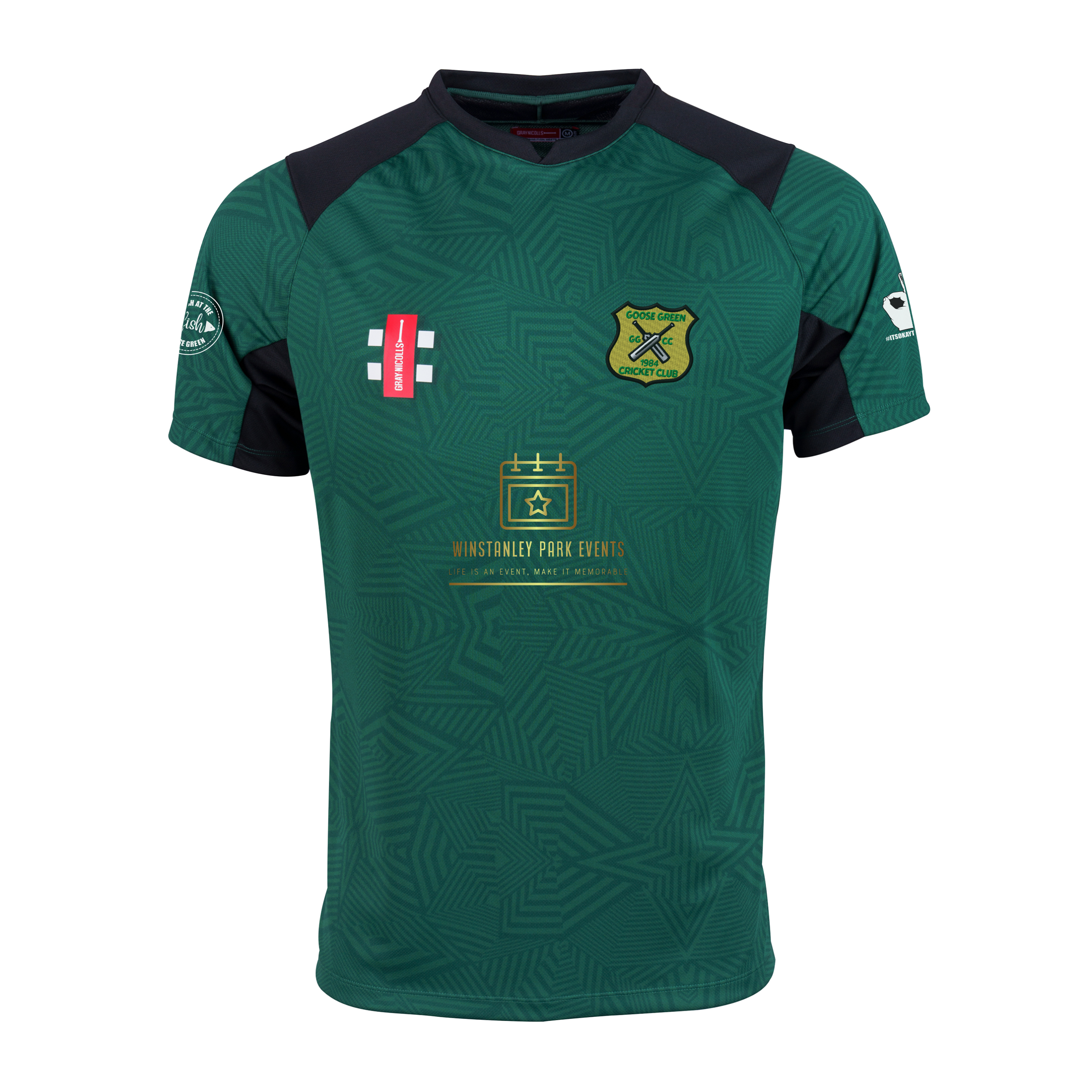 gray-nicolls-pro-t20-maglia-match-s-s-goose-green-verde-nera image 1