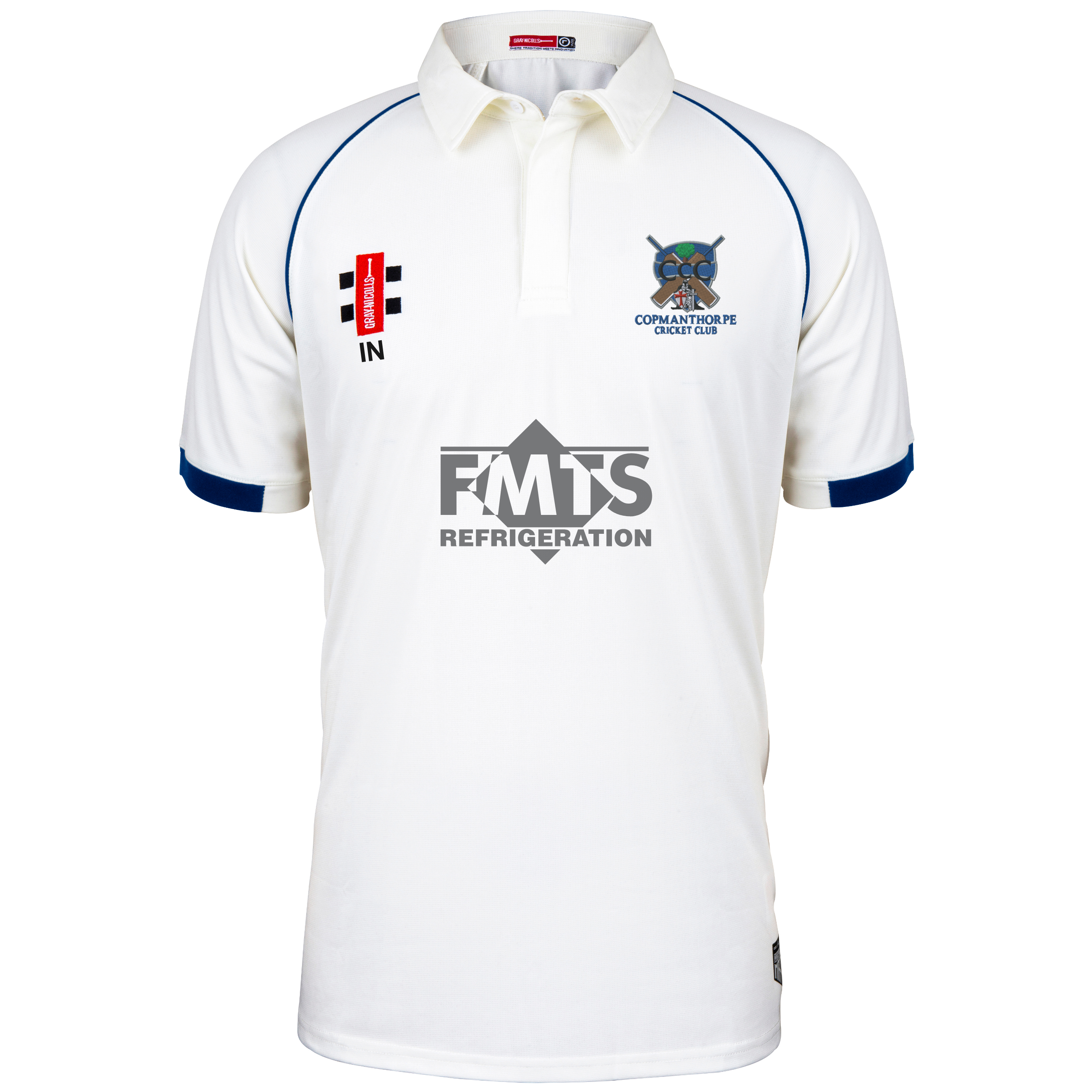 gray-nicolls-copmanthorpe-cc-matrix-v2-maglia-cricket-s-s-senior-avorio-navy image 1