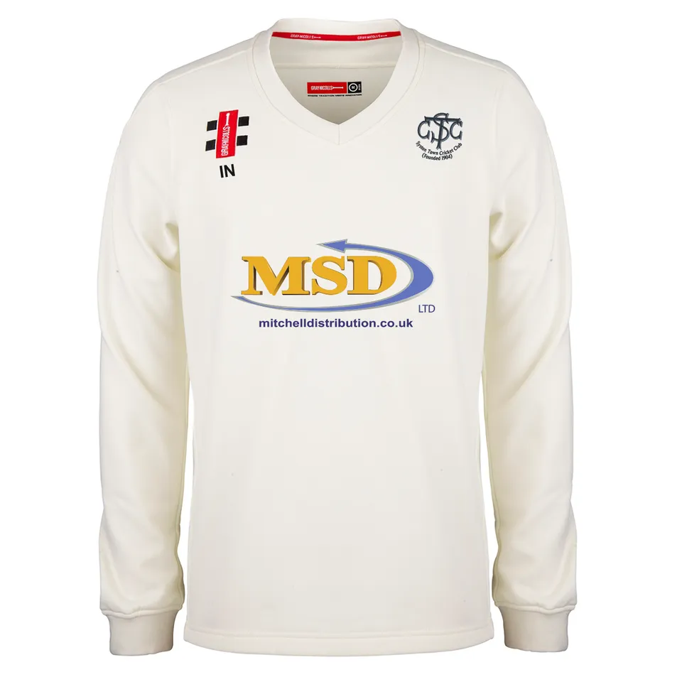gray-nicolls-syston-town-cc-senior-pro-performance-maglione-da-match-avorio image 1