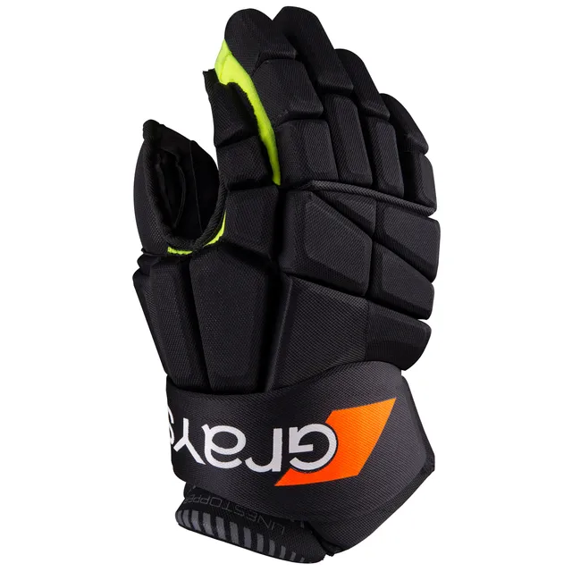 grays-linestopper-guanti-hockey-difesa-corti-nero-giallo-fluo image 1