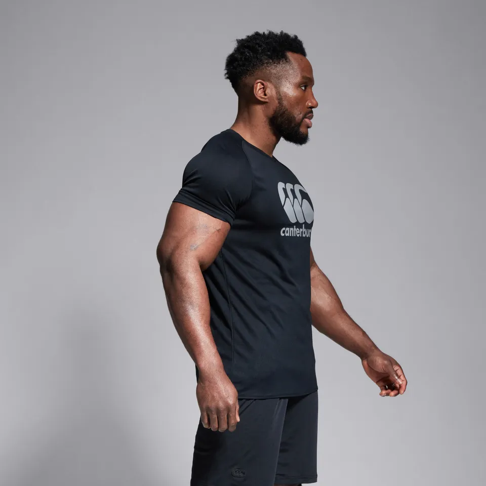 canterbury-core-vapodri-large-logo-tee-uomo-t-shirt-rugby-nera image 1