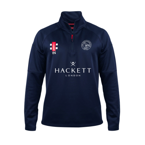 gray-nicolls-pro-thermo-fleece-hurlingham-cricket-club-senior-blu-navy-1-4-zip image 1