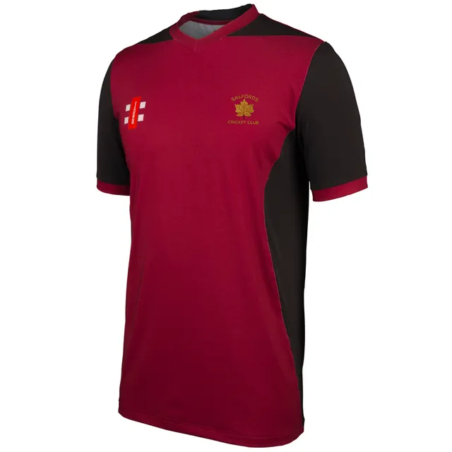gray-nicolls-pro-performance-maglia-t20-manica-corta-bordeaux-nero-salfords-cc image 1