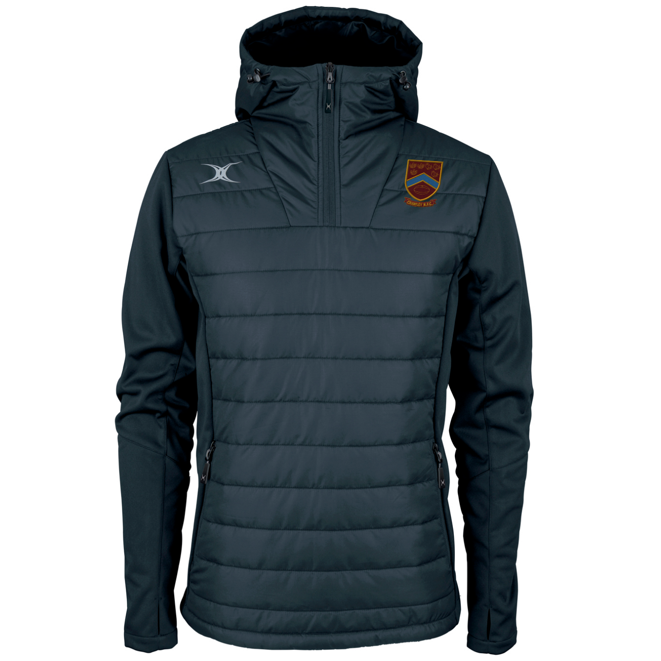 gilbert-rugby-crawley-rfc-senior-pro-active-giacca-quarter-zip-blu-navy-scuro image 1